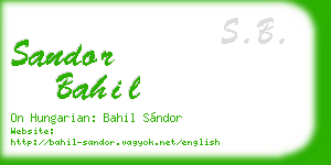sandor bahil business card