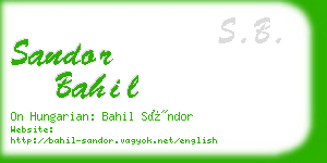 sandor bahil business card